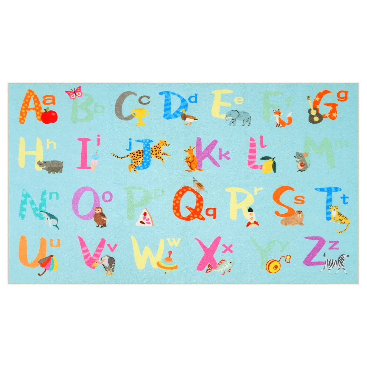 Ecolin Schoolgirl Style Alphabet Blue Classroom Rug Kids Rugs Lahome