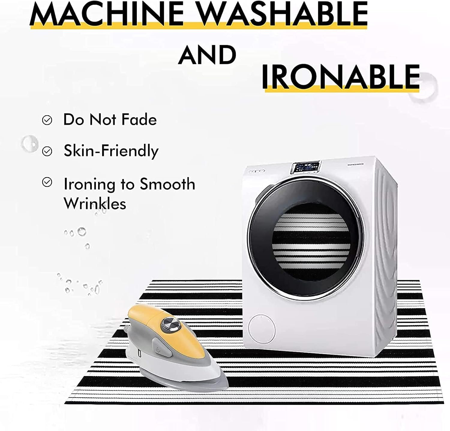 Lahomerugs Black & White Outdoor Rug 3x5 Cotton Hand-Woven Striped Porch Rugs Machine Washable Entryway Rug Indoor Outdoor Area Rug Front Door Rug Floor Mat for Farmhouse/Living Room/Home Entrance Door mats Lahomerugs Lahome