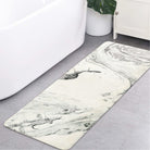 LahomeGlobal Bath Mat 18x47 inch Gray Marble Runner Velvet Non-Slip Bathroom Rug Modern Long Bath Rug Soft Luxury Microfiber Machine Washable Floor Carpet for Bathroom Tub Shower LahomeGlobal Lahome 1'6" x 3'11" (Rectangular) Gray Marble