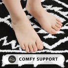 Lahomerugs Boho Bathroom Rugs Black Tribal Bath Mat Western Non-Slip Absorbent Bath Rug Bath mats Plush Soft Farmhouse Geometric Bathroom Floor Mat for Shower Toilet Tub, 18x26 inch Lahomerugs Lahome