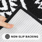 Lahomerugs Boho Bathroom Rugs Black Tribal Bath Mat Western Non-Slip Absorbent Bath Rug Bath mats Plush Soft Farmhouse Geometric Bathroom Floor Mat for Shower Toilet Tub, 18x26 inch Lahomerugs Lahome