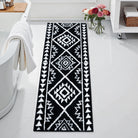 Lahomerugs Boho Bathroom Rugs Black Tribal Bath Mat Western Non-Slip Absorbent Bath Rug Bath mats Plush Soft Farmhouse Geometric Bathroom Floor Mat for Shower Toilet Tub, 18x26 inch Lahomerugs Lahome 20x60 inch Black