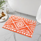Lahomerugs Boho Bathroom Rugs Black Tribal Bath Mat Western Non-Slip Absorbent Bath Rug Bath mats Plush Soft Farmhouse Geometric Bathroom Floor Mat for Shower Toilet Tub, 18x26 inch Lahomerugs Lahome 18x26 inch Orange