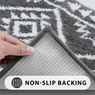 Lahomerugs Boho Bathroom Rugs Black Tribal Bath Mat Western Non-Slip Absorbent Bath Rug Bath mats Plush Soft Farmhouse Geometric Bathroom Floor Mat for Shower Toilet Tub, 18x26 inch Lahomerugs Lahome