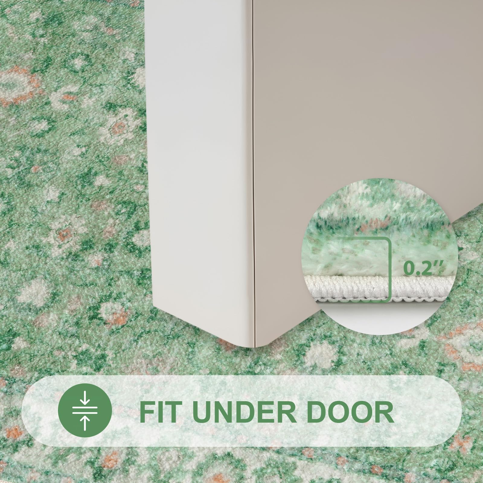 Lahomedecor Boho Bathroom Runner Rug Mat 18x47, Non-Slip Soft Shaggy and Comfortable Large Size Microfiber Vintage Farmhouse Bath Rug, Super Absorbent and Thick, Machine Washable, Long Bath Mat, Grey Lahomedecor Lahome