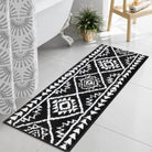 Lahomerugs Boho Bathroom Rugs Black Tribal Bath Mat Western Non-Slip Absorbent Bath Rug Bath mats Plush Soft Farmhouse Geometric Bathroom Floor Mat for Shower Toilet Tub, 18x26 inch Lahomerugs Lahome 18x47 inch Black