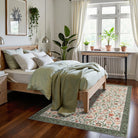 Lahomerug Floral Print Area Rug 5x7, Washable Dark Green Rugs for Living Room, Non Slip Soft Large Rugs for Bedroom, Stain Resistant Dining Room Mat Indoor Floor Carpet for Dorm Lahomerug Lahome