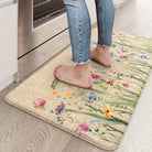 Lahomerug Anti Fatigue Mats for Kitchen Floor 17"x59"+17"x29", Farmhouse Floral Kitchen Rugs, Cushioned Memory Foam Kitchen Mats, Comfort Standing Mat for Laundry, Office, Sink, Desk Brown, Anti-fatigue floor mats Lahomerug Lahome 29"L x 17.3"W x 0.5"Th Floral/Brown