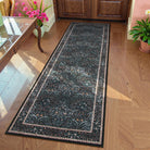 Lahomedecor Floral Area Rugs 5x7, Soft Washable Rugs for Living Room Bedroom, Boho Non Slip Low Pile Forest Design Large Throw Carpet for Farmhouse Dining Room Office, Black, Area rugs Lahomedecor Lahome 2'x6' Black