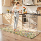 Lahomerug Anti Fatigue Mats for Kitchen Floor 17"x59"+17"x29", Farmhouse Floral Kitchen Rugs, Cushioned Memory Foam Kitchen Mats, Comfort Standing Mat for Laundry, Office, Sink, Desk Brown, Anti-fatigue floor mats Lahomerug Lahome 71"L x 24"W x 0.5"Th Floral/Brown