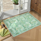 Lahomedecor Floral Area Rugs 5x7, Soft Washable Rugs for Living Room Bedroom, Boho Non Slip Low Pile Forest Design Large Throw Carpet for Farmhouse Dining Room Office, Black, Area rugs Lahomedecor Lahome 2'x3' Sage Green