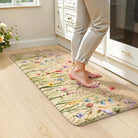 Lahomerug Anti Fatigue Mats for Kitchen Floor 17"x59"+17"x29", Farmhouse Floral Kitchen Rugs, Cushioned Memory Foam Kitchen Mats, Comfort Standing Mat for Laundry, Office, Sink, Desk Brown, Anti-fatigue floor mats Lahomerug Lahome 39"L x 20"W x 0.5"Th Floral/Brown