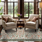 Lahomerug Floral Print Area Rug 5x7, Washable Dark Green Rugs for Living Room, Non Slip Soft Large Rugs for Bedroom, Stain Resistant Dining Room Mat Indoor Floor Carpet for Dorm Lahomerug Lahome