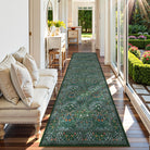 Lahomedecor Floral Area Rugs 5x7, Soft Washable Rugs for Living Room Bedroom, Boho Non Slip Low Pile Forest Design Large Throw Carpet for Farmhouse Dining Room Office, Black, Area rugs Lahomedecor Lahome 2.5'x10' Dark Green