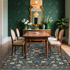 Lahomerug Floral Print Area Rug 5x7, Washable Dark Green Rugs for Living Room, Non Slip Soft Large Rugs for Bedroom, Stain Resistant Dining Room Mat Indoor Floor Carpet for Dorm Lahomerug Lahome