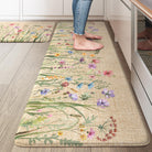 Lahomerug Anti Fatigue Mats for Kitchen Floor 17"x59"+17"x29", Farmhouse Floral Kitchen Rugs, Cushioned Memory Foam Kitchen Mats, Comfort Standing Mat for Laundry, Office, Sink, Desk Brown, Anti-fatigue floor mats Lahomerug Lahome 20" x 47"+20" x 32"--0.47 inches Floral/Brown