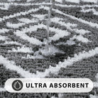 Lahomerugs Boho Bathroom Rugs Black Tribal Bath Mat Western Non-Slip Absorbent Bath Rug Bath mats Plush Soft Farmhouse Geometric Bathroom Floor Mat for Shower Toilet Tub, 18x26 inch Lahomerugs Lahome