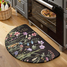 Lahomerug Anti Fatigue Mats for Kitchen Floor 17"x59"+17"x29", Farmhouse Floral Kitchen Rugs, Cushioned Memory Foam Kitchen Mats, Comfort Standing Mat for Laundry, Office, Sink, Desk Brown, Anti-fatigue floor mats Lahomerug Lahome 28"L x 18"W x 0.5"Th Floral/Black