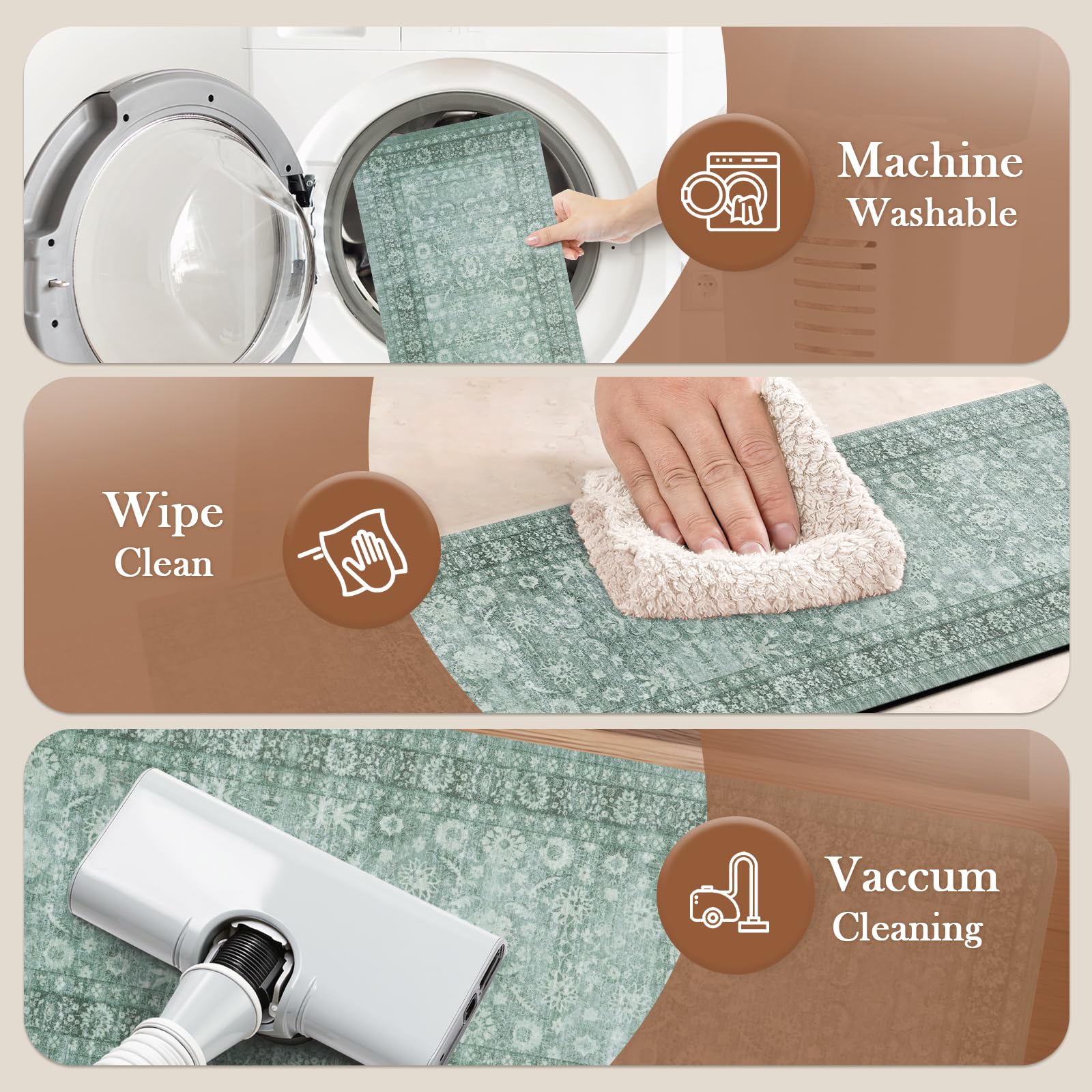 LahomeGlobal Vintage Stair Treads for Wooden Steps Indoor 15PCS 30"x8" Non-Slip Stair Runner Carpet Stair Treads Mats Staircase Step Treads for Kids, Elders and Dogs, Rubber Step Covers, Anti-slip floor mats for use on staircases LahomeGlobal Lahome