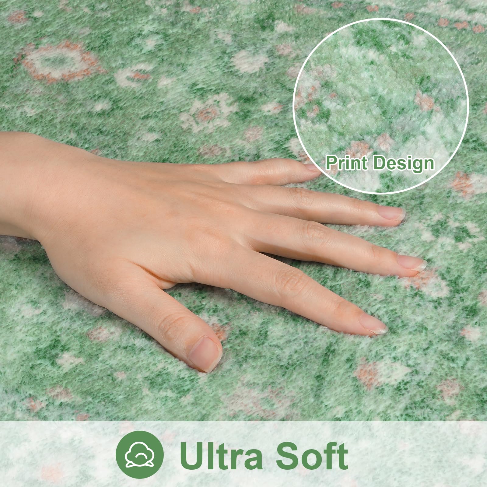 Lahomedecor Boho Bathroom Runner Rug Mat 18x47, Non-Slip Soft Shaggy and Comfortable Large Size Microfiber Vintage Farmhouse Bath Rug, Super Absorbent and Thick, Machine Washable, Long Bath Mat, Grey Lahomedecor Lahome