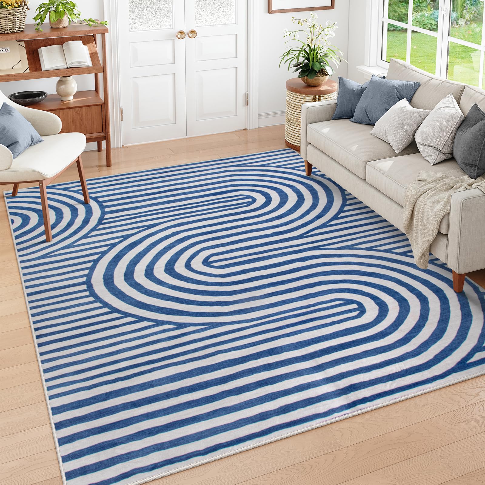 LahomeGlobal Modern 8x10 Area Rugs, Non-Slip Soft Green Rugs for Living Room,Ultra-Thin Bedroom Rug Washable Stain Resistance,Non-Shedding Large Carpet for Office Dining Room Kids Playroom Rug(8'X10',Green) LahomeGlobal Lahome