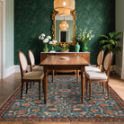 Lahomerug Floral Print Area Rug 5x7, Washable Dark Green Rugs for Living Room, Non Slip Soft Large Rugs for Bedroom, Stain Resistant Dining Room Mat Indoor Floor Carpet for Dorm Lahomerug Lahome