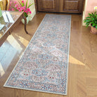 Lahomedecor Floral Area Rugs 5x7, Soft Washable Rugs for Living Room Bedroom, Boho Non Slip Low Pile Forest Design Large Throw Carpet for Farmhouse Dining Room Office, Black, Area rugs Lahomedecor Lahome 2'x6' Beige/Blue