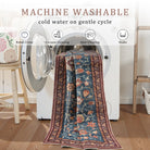 Lahomerug Floral Print Area Rug 5x7, Washable Dark Green Rugs for Living Room, Non Slip Soft Large Rugs for Bedroom, Stain Resistant Dining Room Mat Indoor Floor Carpet for Dorm Lahomerug Lahome