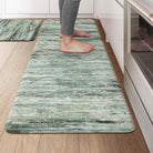 Lahomerugs Anti Fatigue Kitchen Mats 17"x47"+17"x29", Abstract Kitchen Rugs Sets of 2, Non Slip Kitchen Mats for Floor, Anti-fatigue floor mats, Cushioned Comfort Standing Mats for Sink, Laundry, Office, Desk Multi-Blue Lahomerugs Lahome 20" x 47"+20" x 32"--0.47 inches Green/Multi