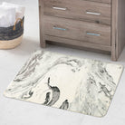 LahomeGlobal Bath Mat 18x47 inch Gray Marble Runner Velvet Non-Slip Bathroom Rug Modern Long Bath Rug Soft Luxury Microfiber Machine Washable Floor Carpet for Bathroom Tub Shower LahomeGlobal Lahome