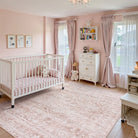 Aube Washable Traditional Floral Pink Rug Area Rugs Lahome