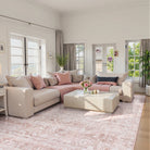 Aube Washable Traditional Floral Pink Rug Area Rugs Lahome 8' x 10'