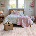 Aube Washable Traditional Floral Pink Rug Area Rugs Lahome