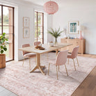 Aube Washable Traditional Floral Pink Rug Area Rugs Lahome