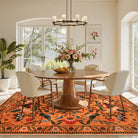 Rosalie Washable Boho Birdsong Floral Garden Orange Rug Area Rugs Lahome