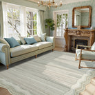 Estelle Washable Modern Abstract Bordered Beige Irregular Shaped Rug Irregular Rugs Lahome