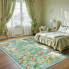Amour Washable Boho Patchwork Floral Green Rug Rugs Lahome