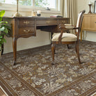 Arbore Washable Boho Vintage Floral Brown Rug Area Rugs Lahome