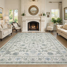 Aurelia Washable Vintage Floral Beige Grey Rug Rugs Lahome 8' x 10'