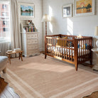 Brise Washable Farmhouse Scalloped Oat Beige Rug Rugs Lahome