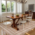 Brise Washable Farmhouse Scalloped Oat Beige Rug Rugs Lahome
