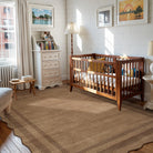 Brise Washable Farmhouse Scalloped Mocha Brown Rug Rugs Lahome