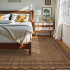 Brise Washable Farmhouse Scalloped Mocha Brown Rug Rugs Lahome
