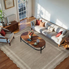 Brise Washable Farmhouse Scalloped Charcoal Grey Rug Rugs Lahome