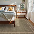 Brise Washable Farmhouse Scalloped Olive Green Rug Rugs Lahome