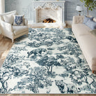 Brume Washable Vintage Toile Tiger Navy Blue Rug Area Rugs Lahome 8' x 10'
