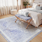 Camee Washable Vintage Medallion Purple Rug Area Rugs Lahome