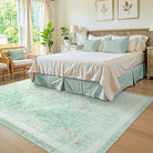 Camee Washable Vintage Medallion Sage Green Rug Area Rugs Lahome