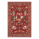Olivier Christmas Washable Tree and Santa Red Rug Area Rugs Lahome