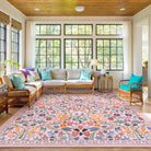Clearance Claude Washable Maximalism Vibrant Blossom Floral Pink Rug Clearance Rugs Lahome